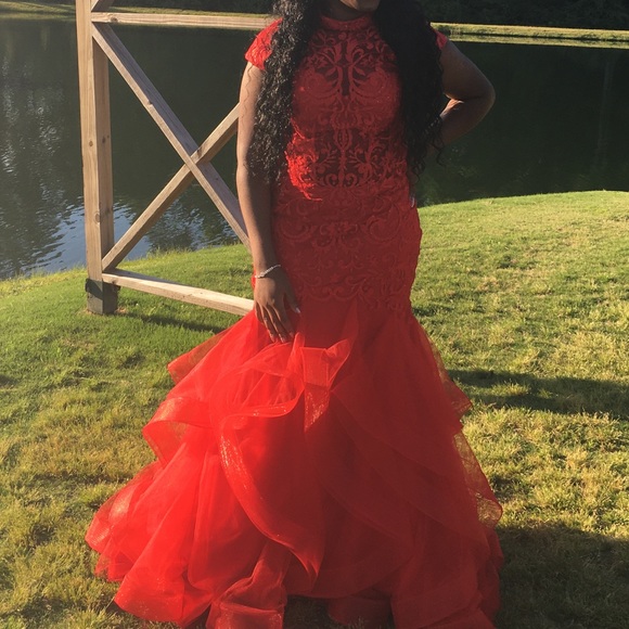 Red Mermaid Prom Dress